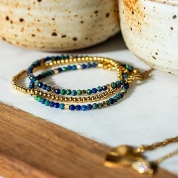 Bracelets Bundle of 2 Phoenix Turquoise Beaded Bracelets Stacking Bracelets - Picture 4 of 8